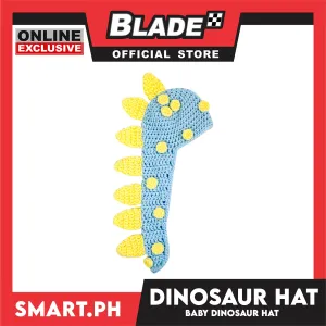 Baby Crochet Baby Hat with Dinosaur Parts Design (Blue/Yellow)