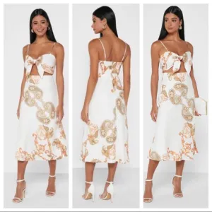 💛🧡🤎BARDOT Cutout Paisley Midi Dress 🤎🧡💛