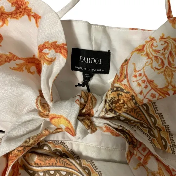 💛🧡🤎BARDOT Cutout Paisley Midi Dress 🤎🧡💛