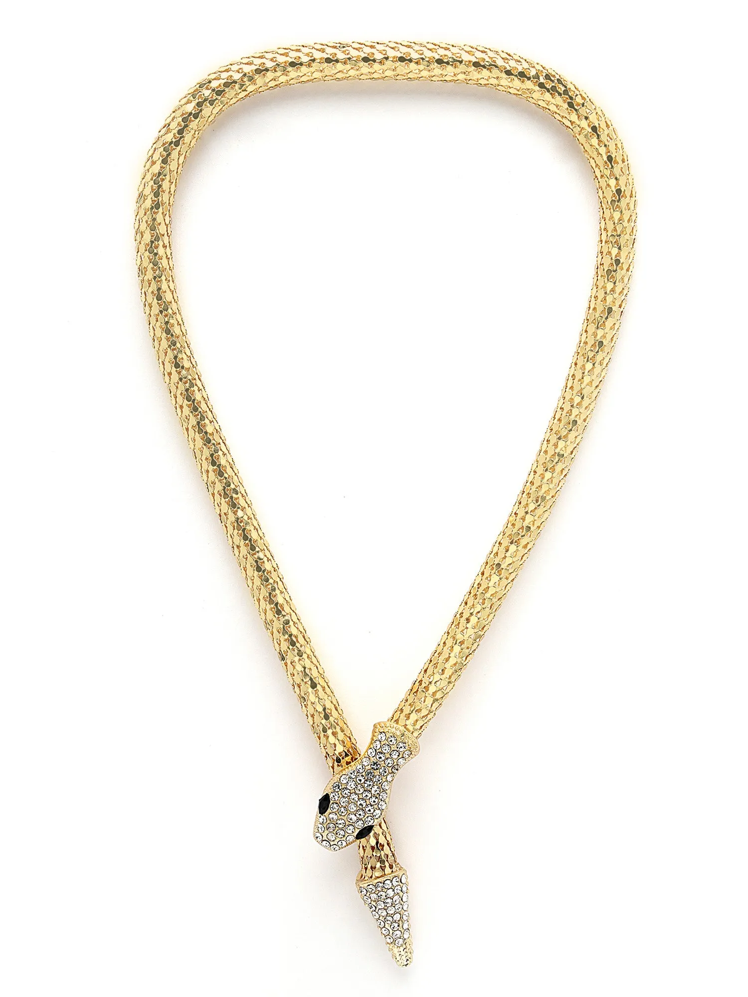 Bohey by KARATCART Gold Plated Magnetic Snake Chain Necklace for Women