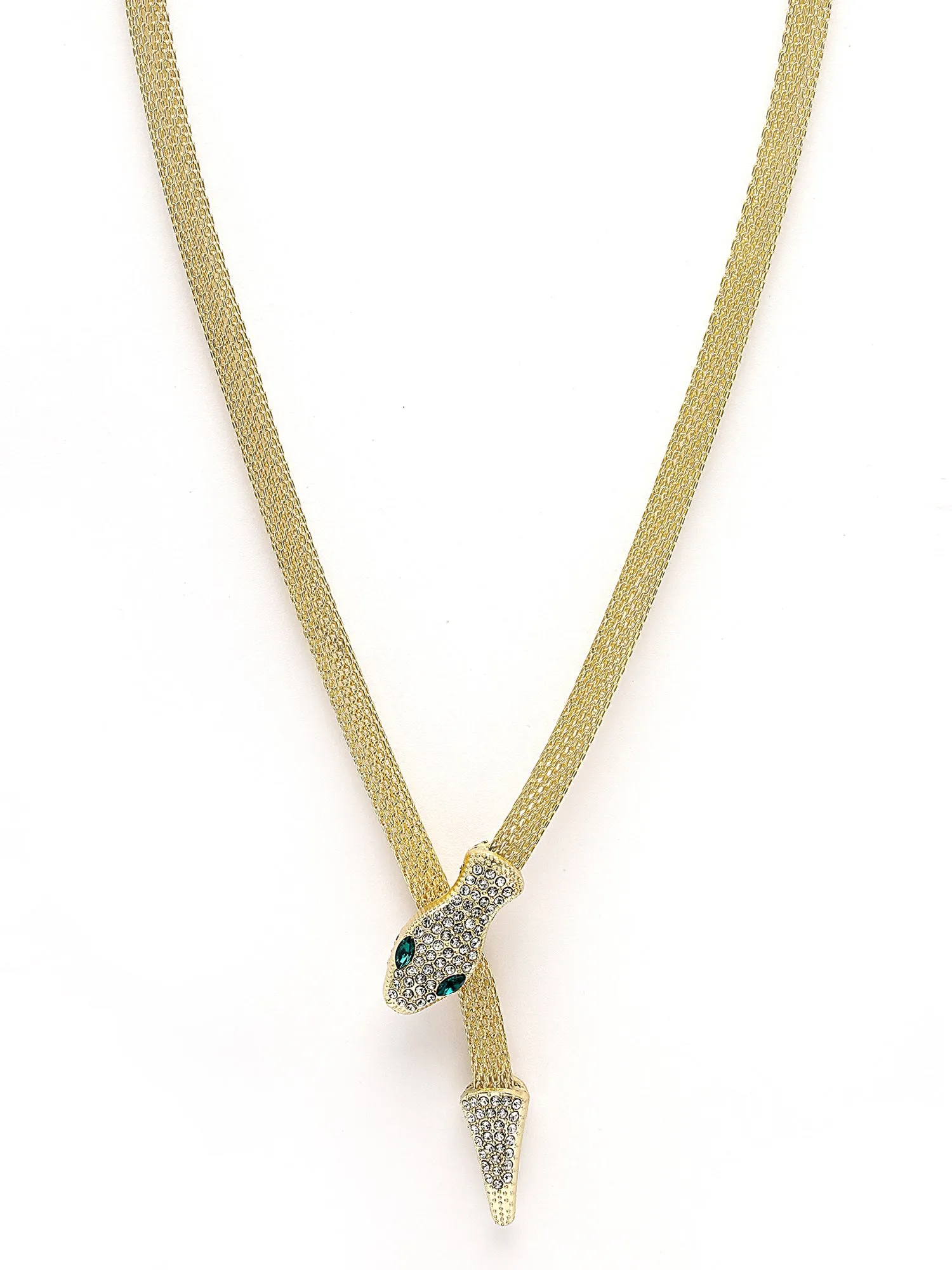 Bohey by KARATCART Gold Plated Magnetic Snake Chain Necklace for Women