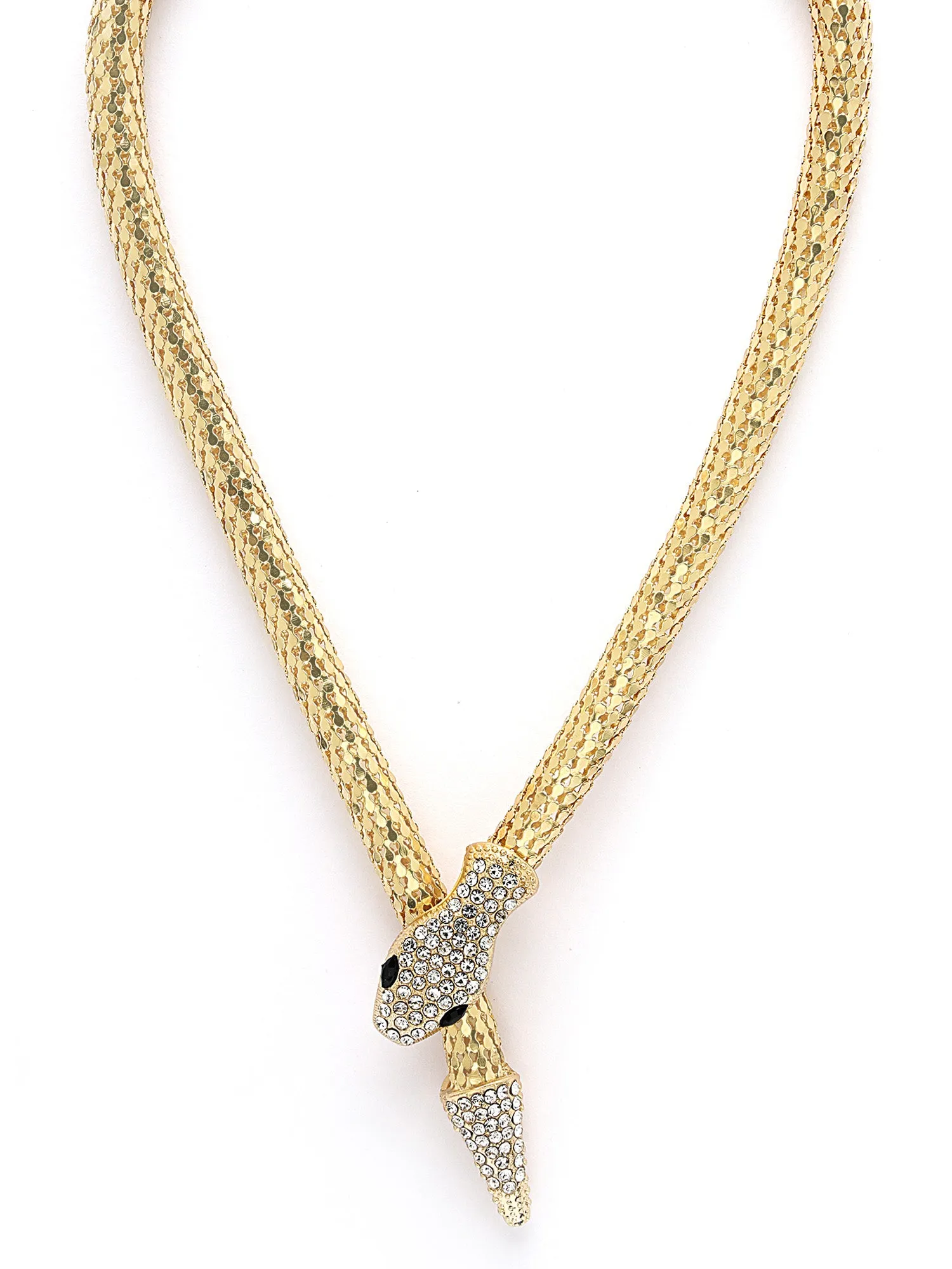 Bohey by KARATCART Gold Plated Magnetic Snake Chain Necklace for Women