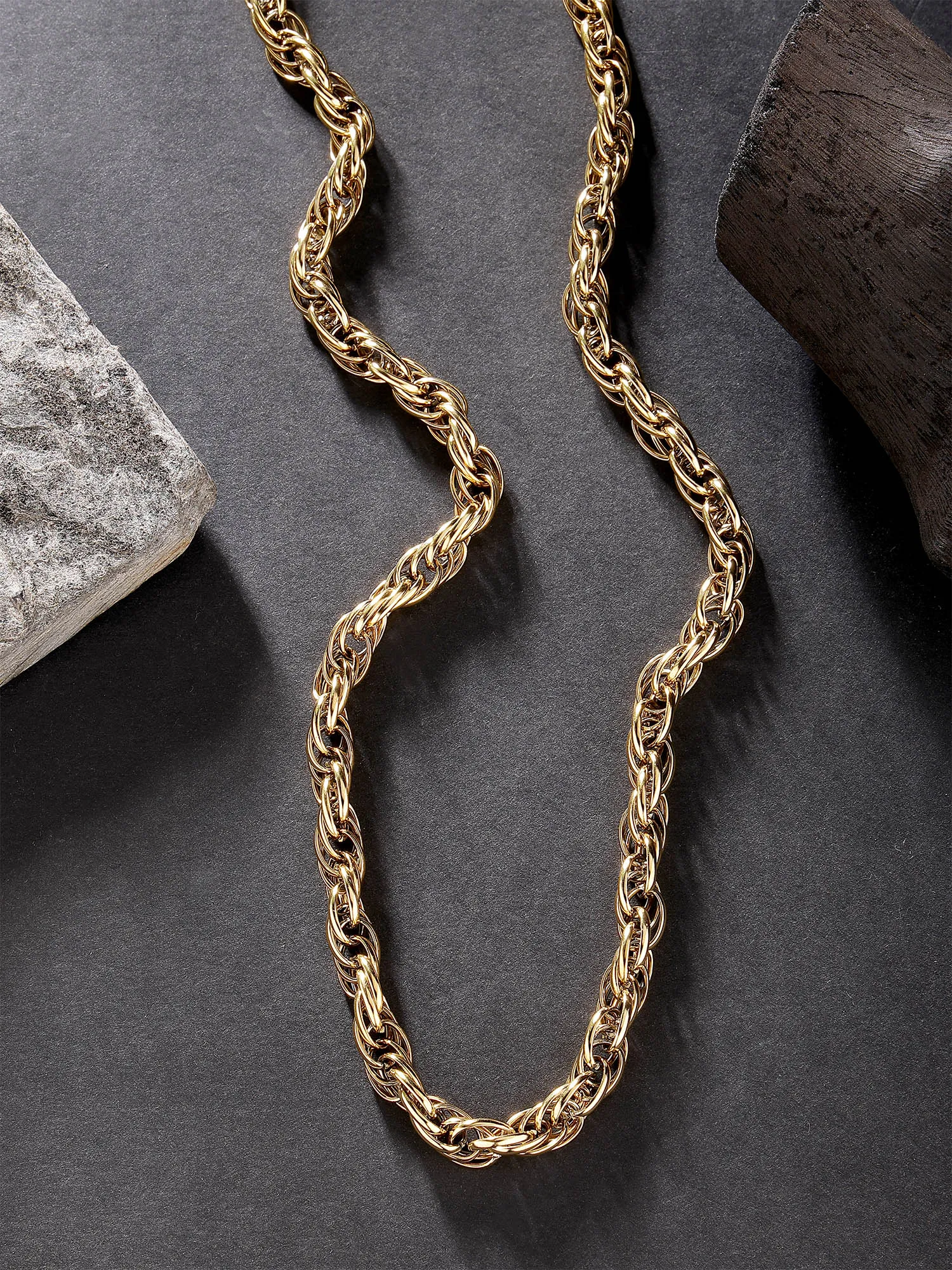 Bohey by KARATCART Men Gold Plated Link Chain Necklace