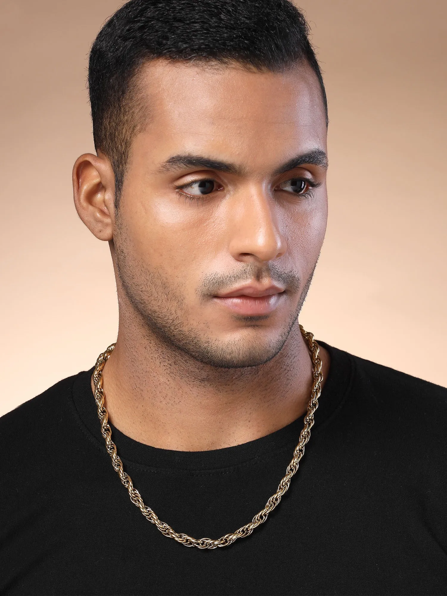 Bohey by KARATCART Men Gold Plated Link Chain Necklace