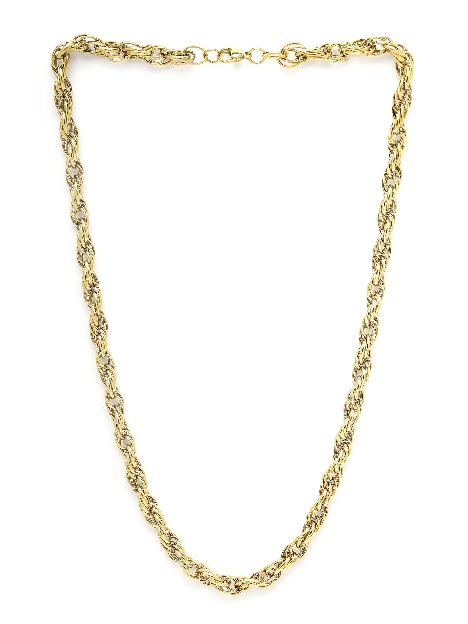 Bohey by KARATCART Men Gold Plated Link Chain Necklace