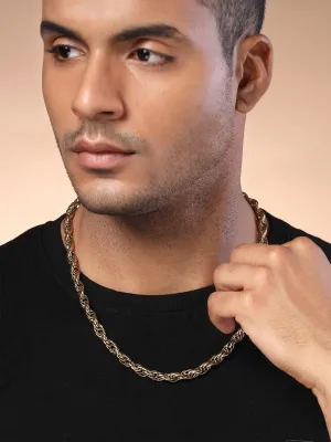 Bohey by KARATCART Men Gold Plated Link Chain Necklace