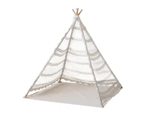 Boho style cotton crocheted cotton teepee