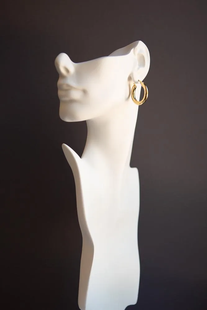 Bold Chunky Hoop Earrings (Gold)