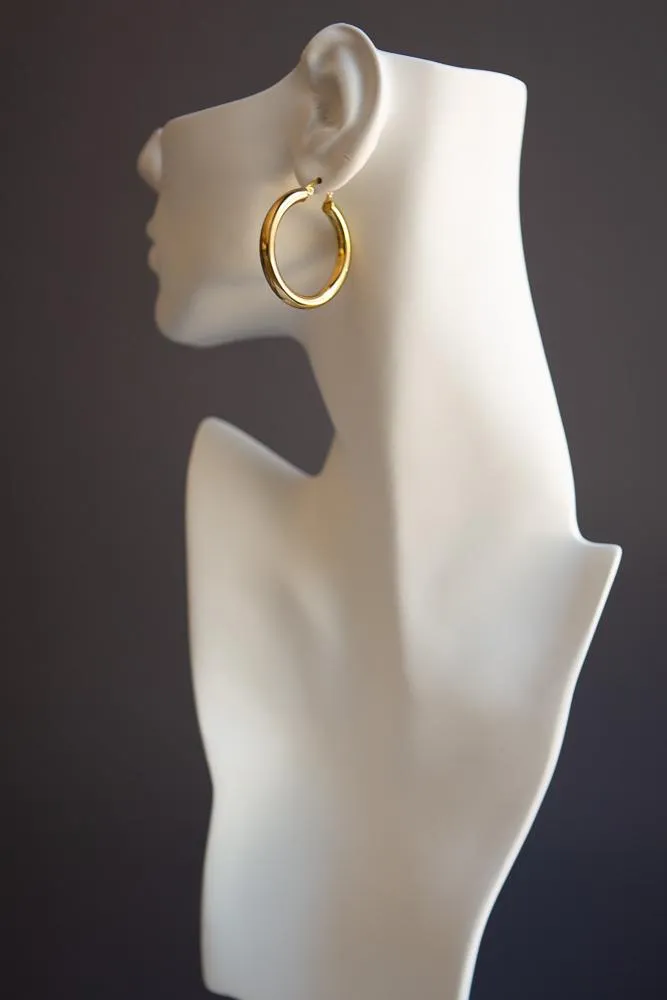 Bold Chunky Hoop Earrings (Gold)