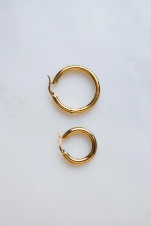 Bold Chunky Hoop Earrings (Gold)