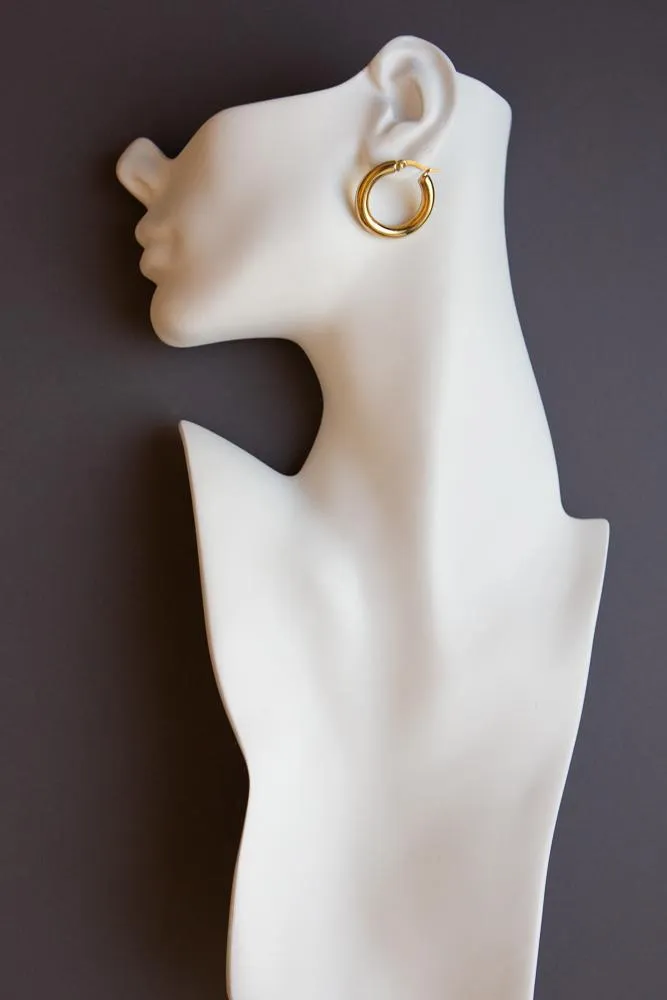 Bold Chunky Hoop Earrings (Gold)