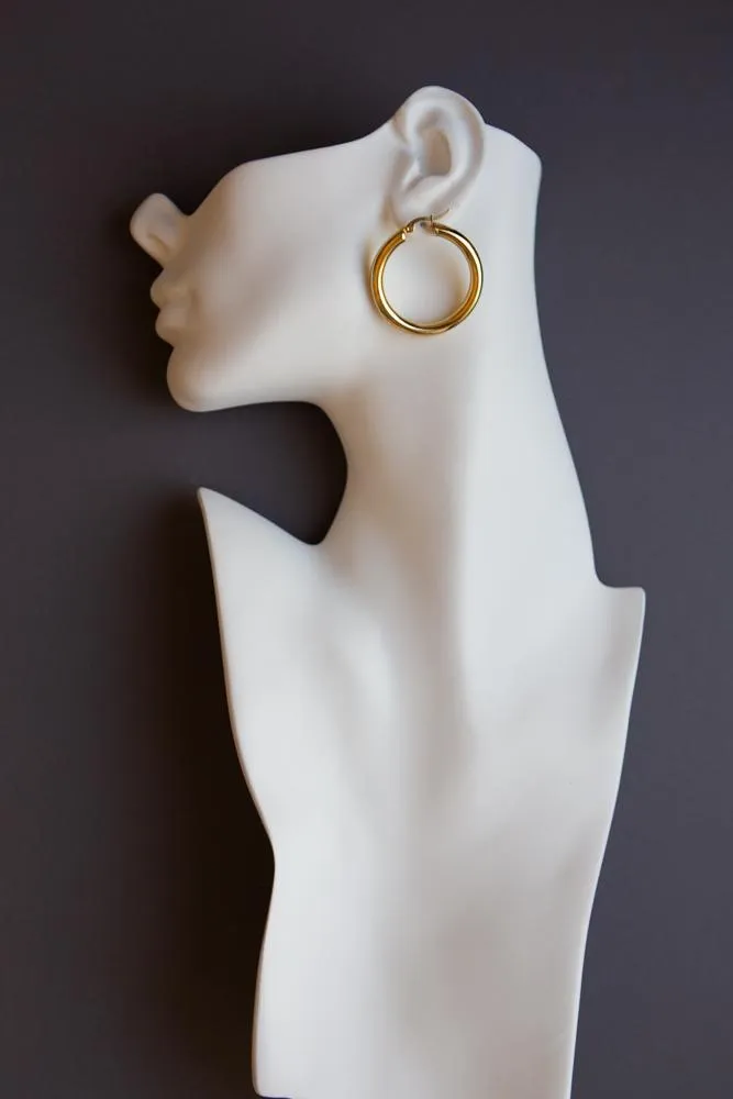 Bold Chunky Hoop Earrings (Gold)