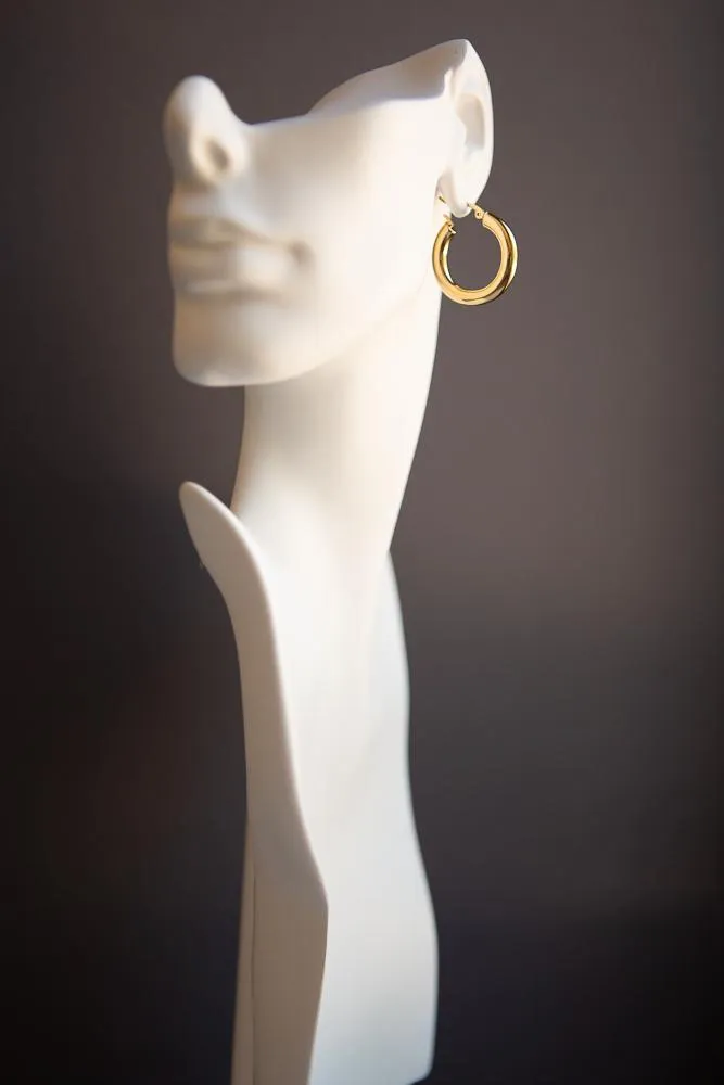Bold Chunky Hoop Earrings (Gold)