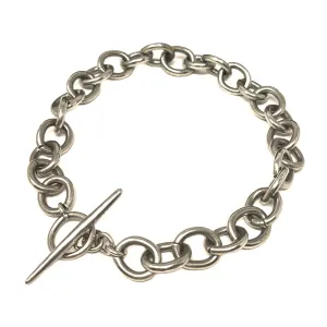 Bold Chunky Sterling Silver Toggle Chain Necklace
