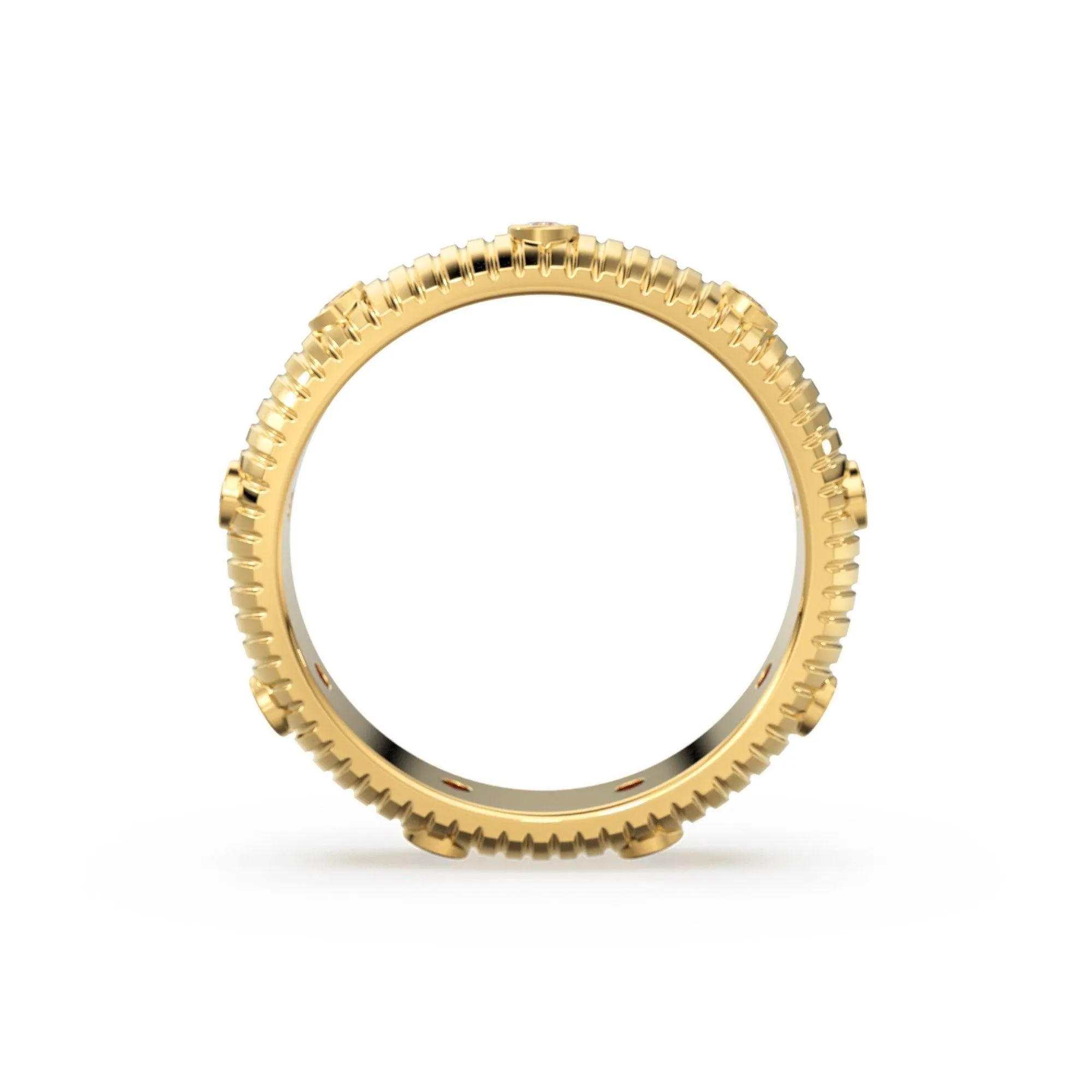 Bold Diamond Ring / 14k Bezel Diamond Ring / Thick Stacking Diamond Ring / Bold Diamond Ring / Promise Ring / Birthday Gift / Gold Ring