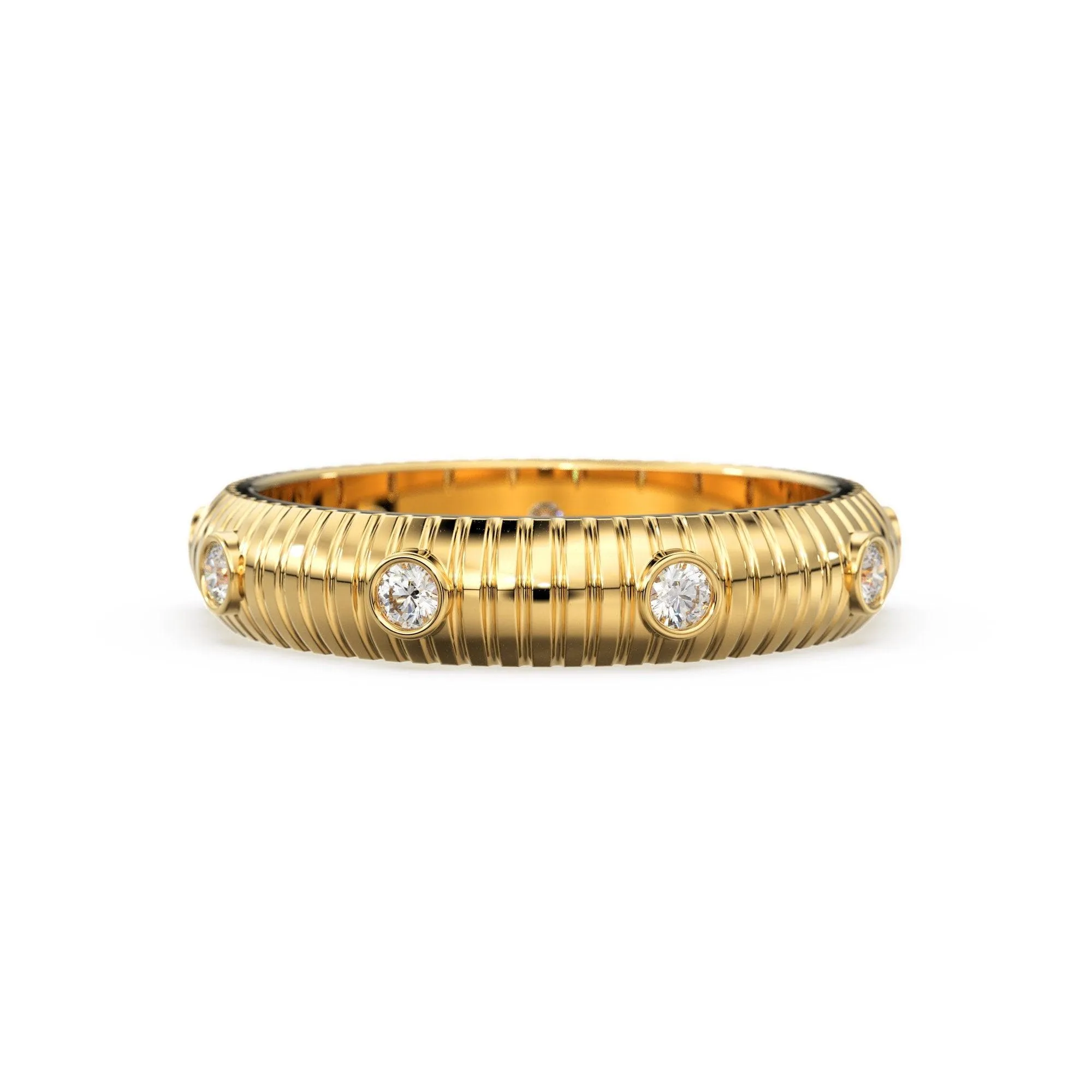 Bold Diamond Ring / 14k Bezel Diamond Ring / Thick Stacking Diamond Ring / Bold Diamond Ring / Promise Ring / Birthday Gift / Gold Ring