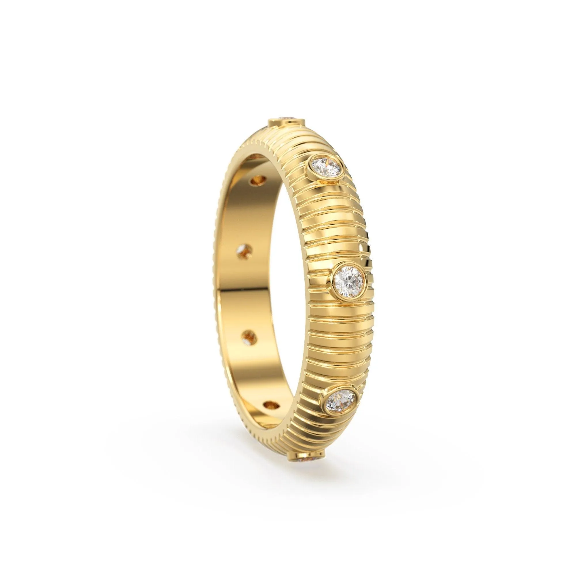 Bold Diamond Ring / 14k Bezel Diamond Ring / Thick Stacking Diamond Ring / Bold Diamond Ring / Promise Ring / Birthday Gift / Gold Ring