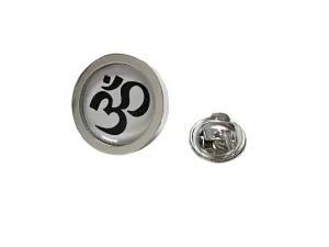 Bordered Spiritual Om Mystic Symbol Lapel Pin
