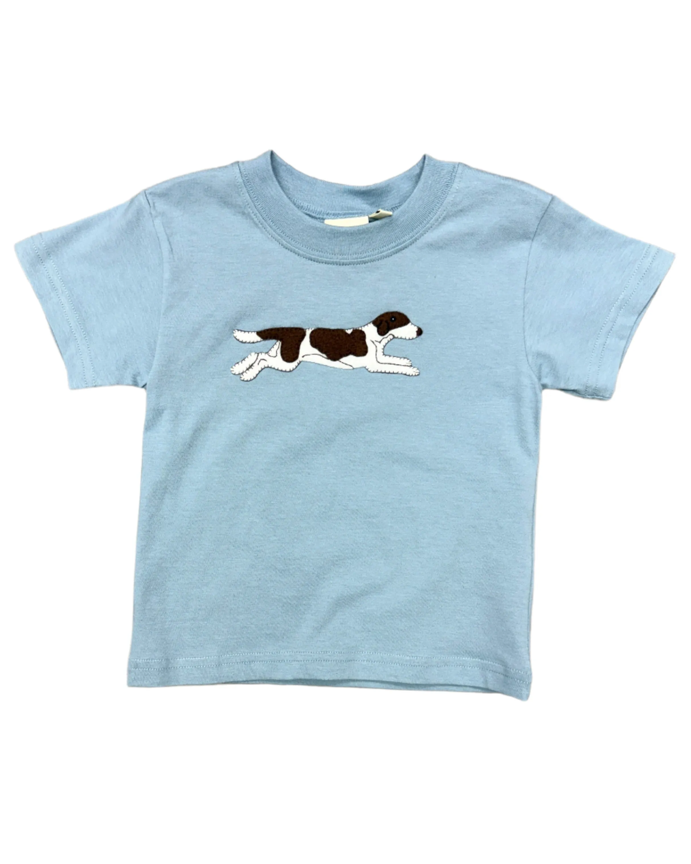 Boys S/S Shirt w/ Pointer Dog - Lt. Steel