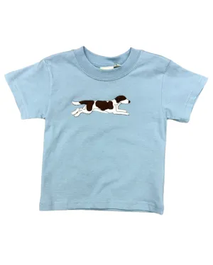 Boys S/S Shirt w/ Pointer Dog - Lt. Steel