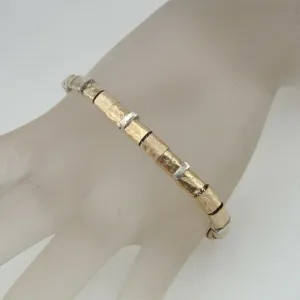 Bracelet 14k Yellow Gold F Zircon 925 Sterling Silver Hadar Designers (I b235)