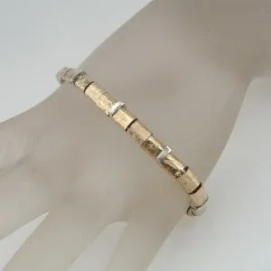 Bracelet 14k Yellow Gold F Zircon 925 Sterling Silver Hadar Designers (I b235)