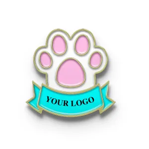 Cat Paw Pin with Custom Logo