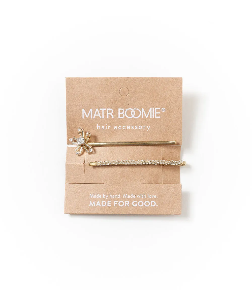 Chamak Rhinestone Bobby Pins Set of 2