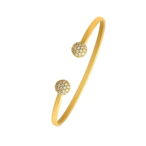 Children's 9ct Yellow Gold Silver Infused Cuff Bangle