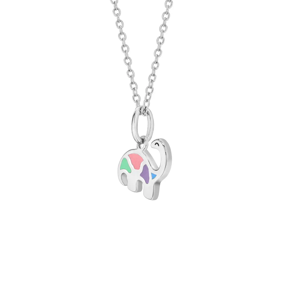 Children's Dinosaur Friend Necklace in Sterling Silver