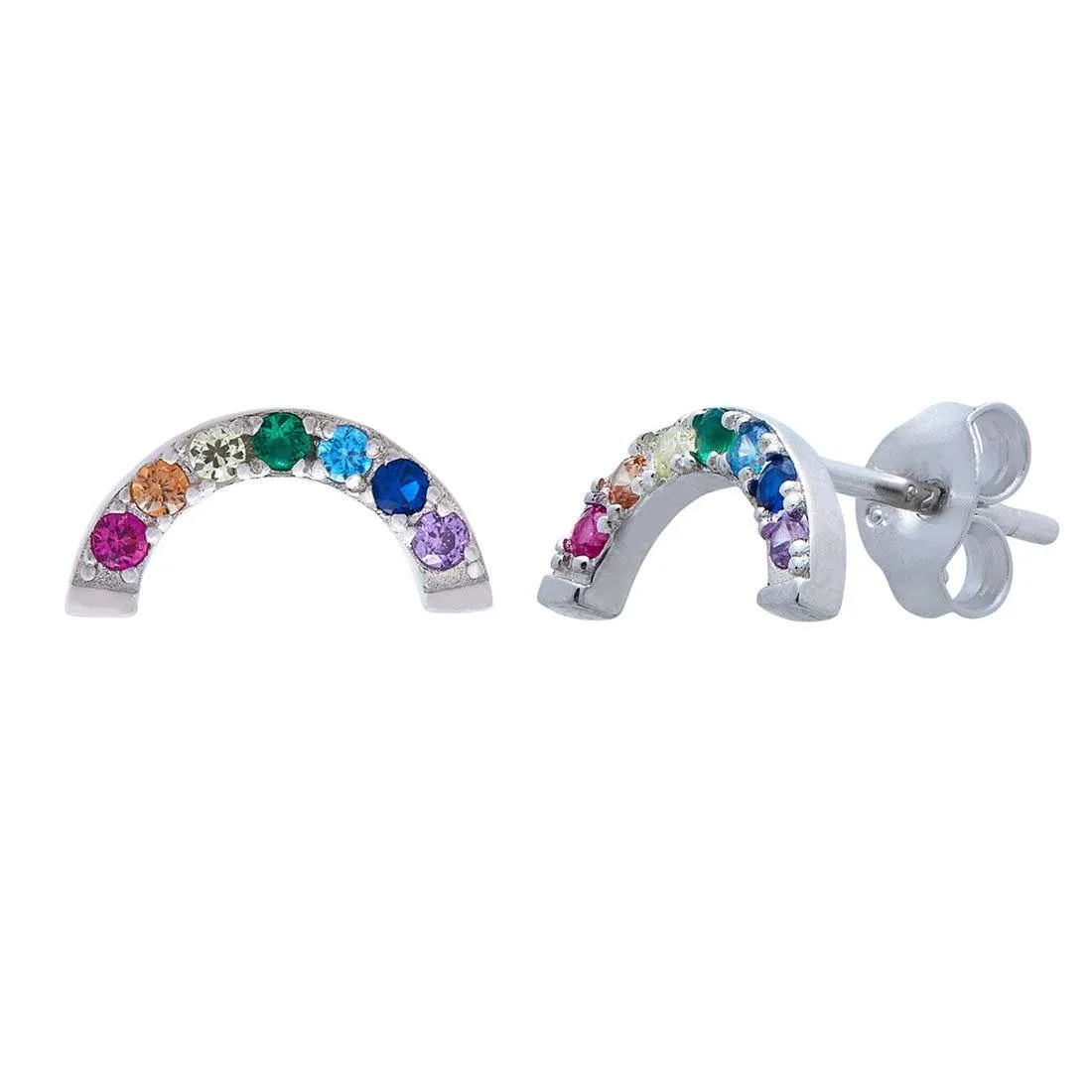Children's Rainbow Sterling Silver Earrings