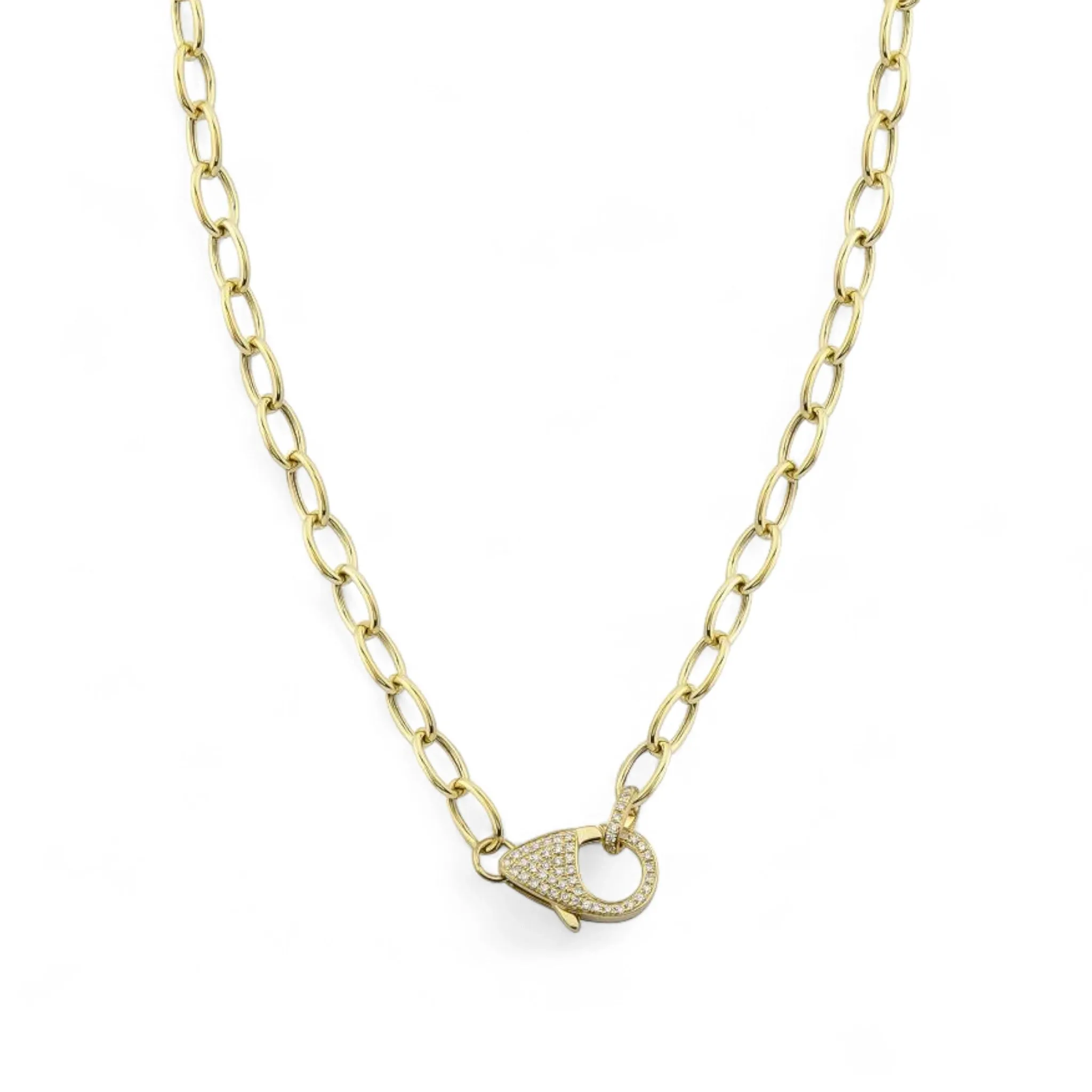 Chunky Diamond Pavé Clasp Chain