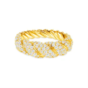 Chunky Diamond Rope Ring