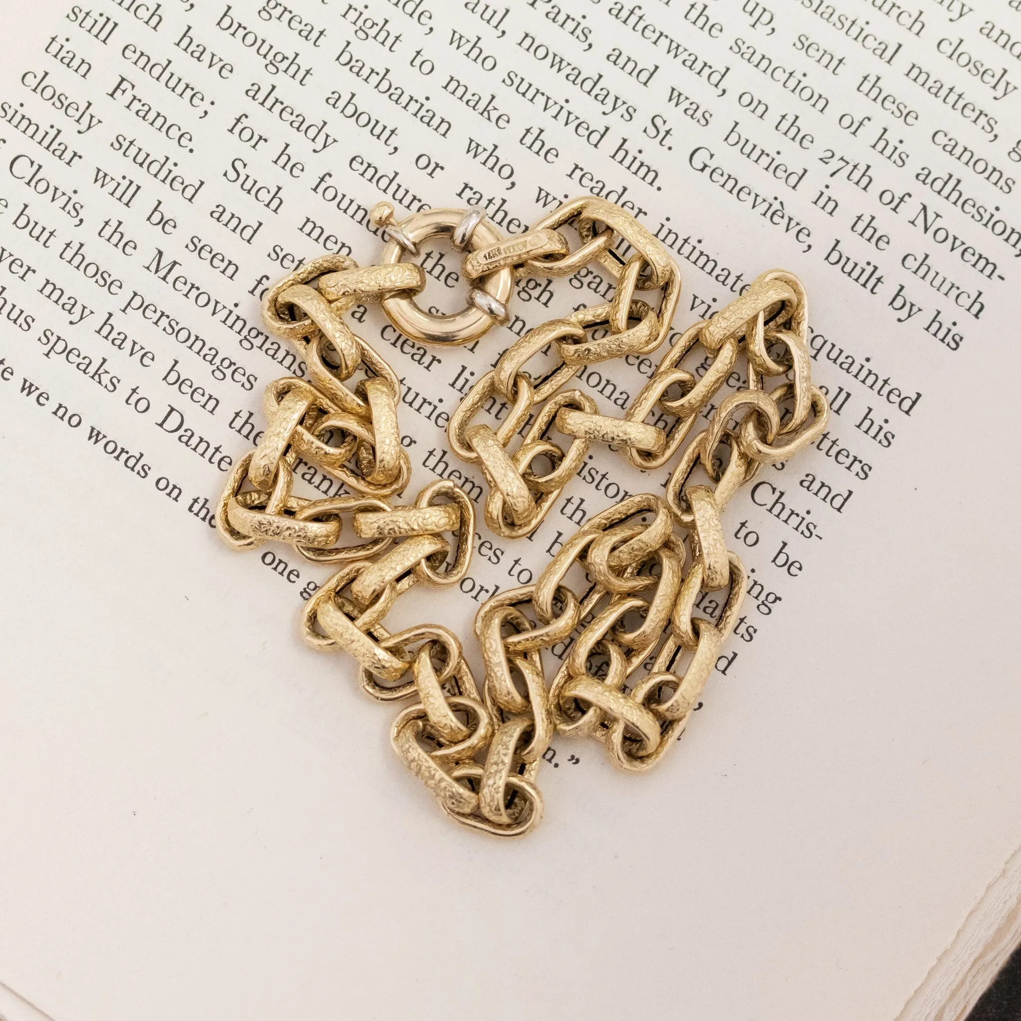 Chunky Paperclip Chain, 14kt Yellow Gold 17"