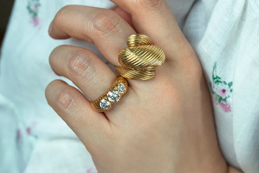Chunky Retro Bypass 18k Gold Ring