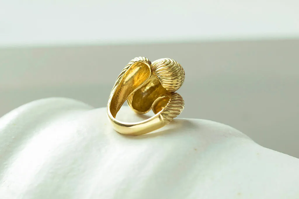 Chunky Retro Bypass 18k Gold Ring