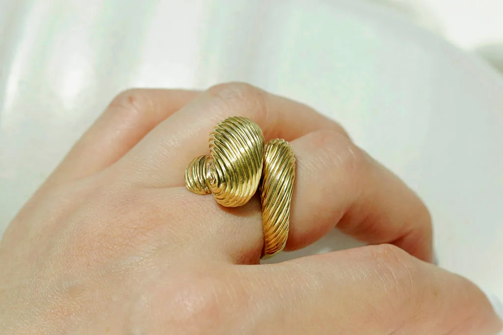 Chunky Retro Bypass 18k Gold Ring