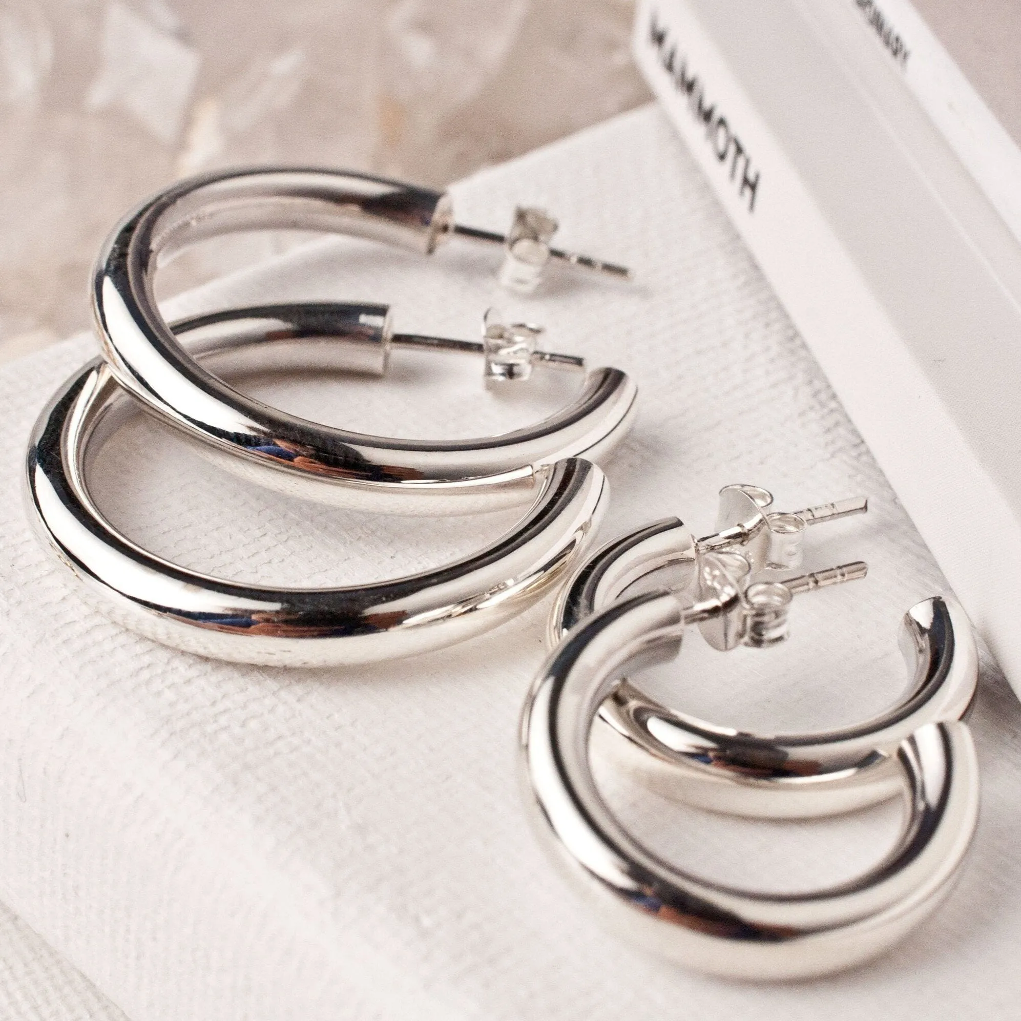 Cloud Nine Chunky Silver Hoop Earrings