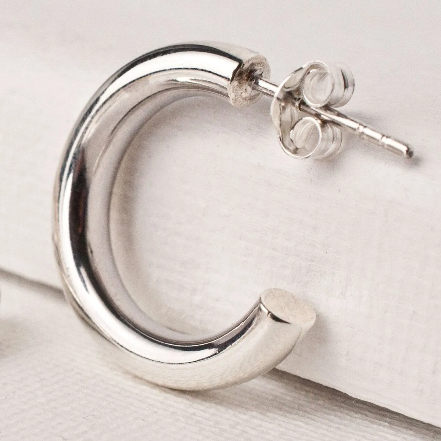 Cloud Nine Chunky Silver Hoop Earrings