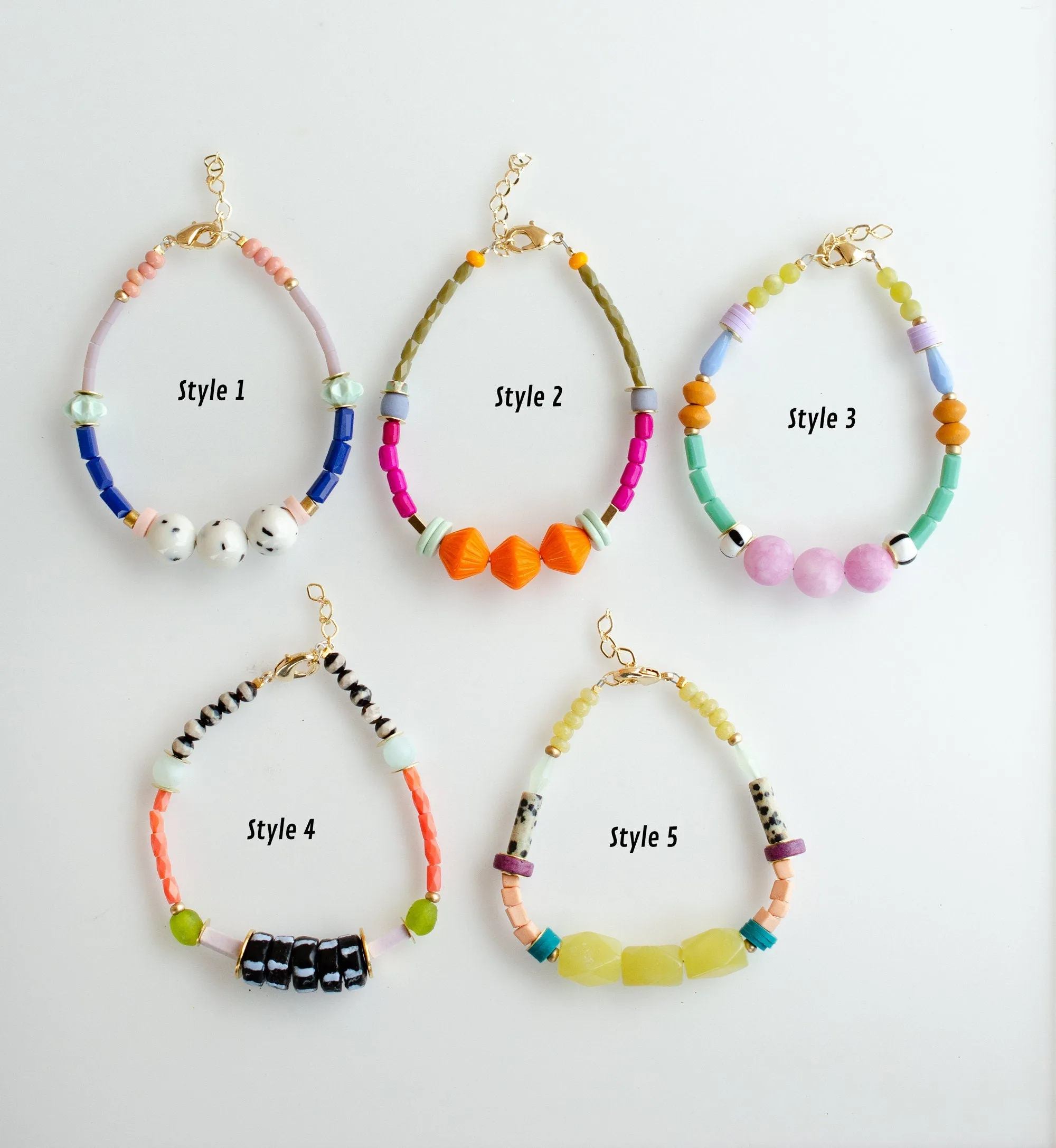 Colorful beaded bracelet,  adjustable friendship bracelets, stackable bracelet, eclectic bracelet, gift for artist, bold jewelry, unique