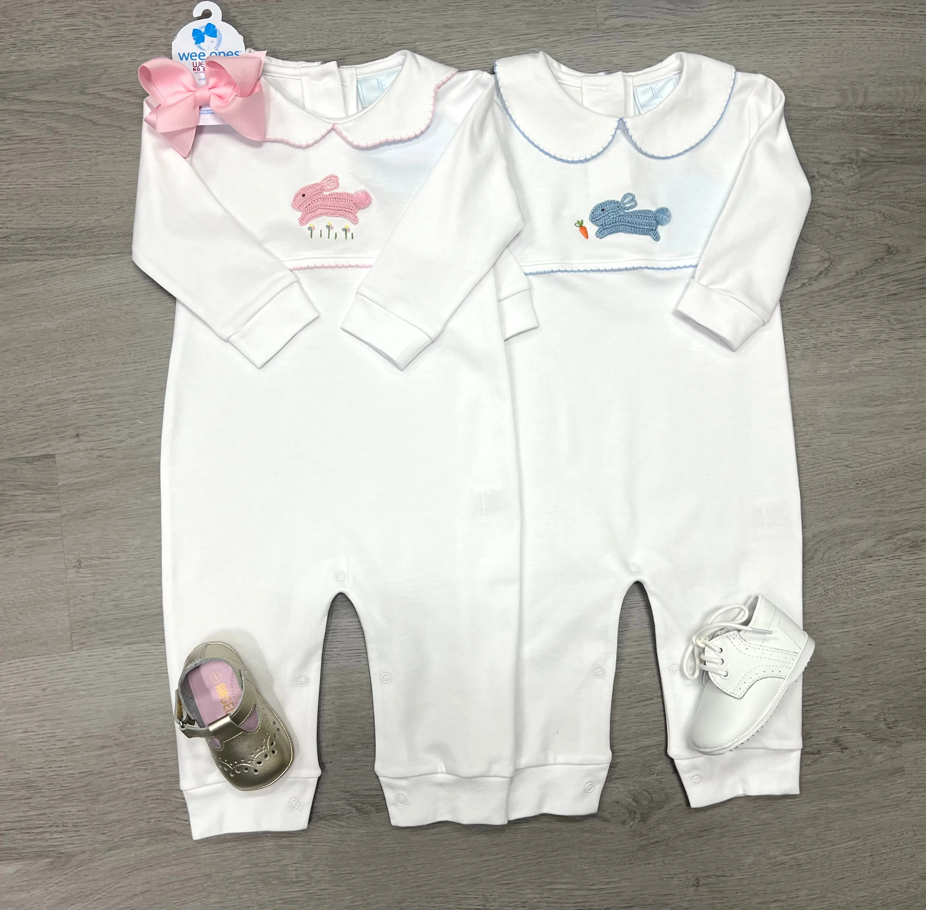 Crochet Playsuit - Blue Bunny