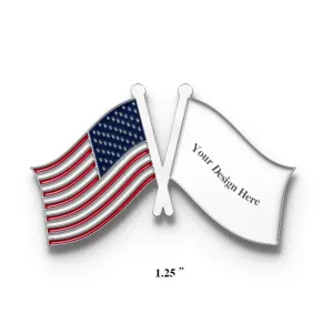 Crossed Flag Pins - America & Custom