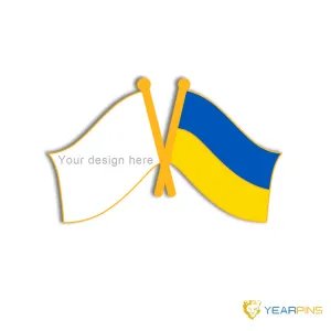 Crossed Flag Pins - Ukraine & Custom