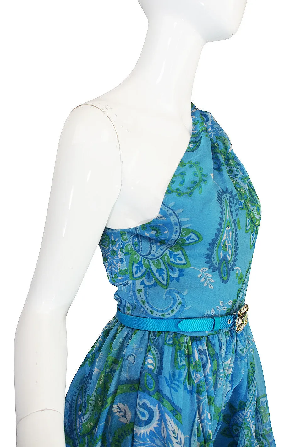 Cruise 2008 Galliano for Christian Dior Blue Silk Dress