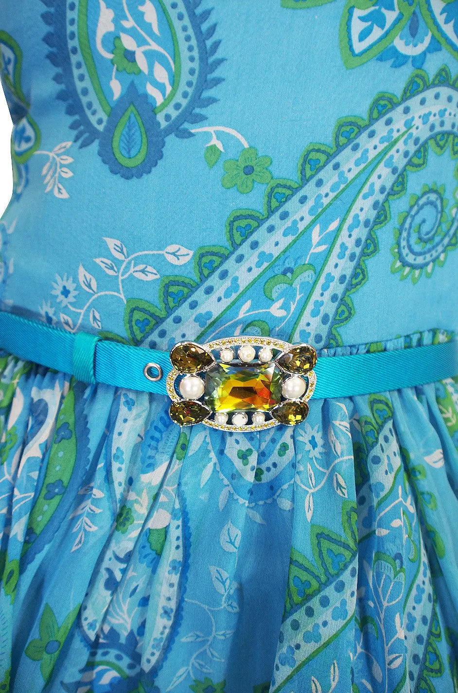 Cruise 2008 Galliano for Christian Dior Blue Silk Dress