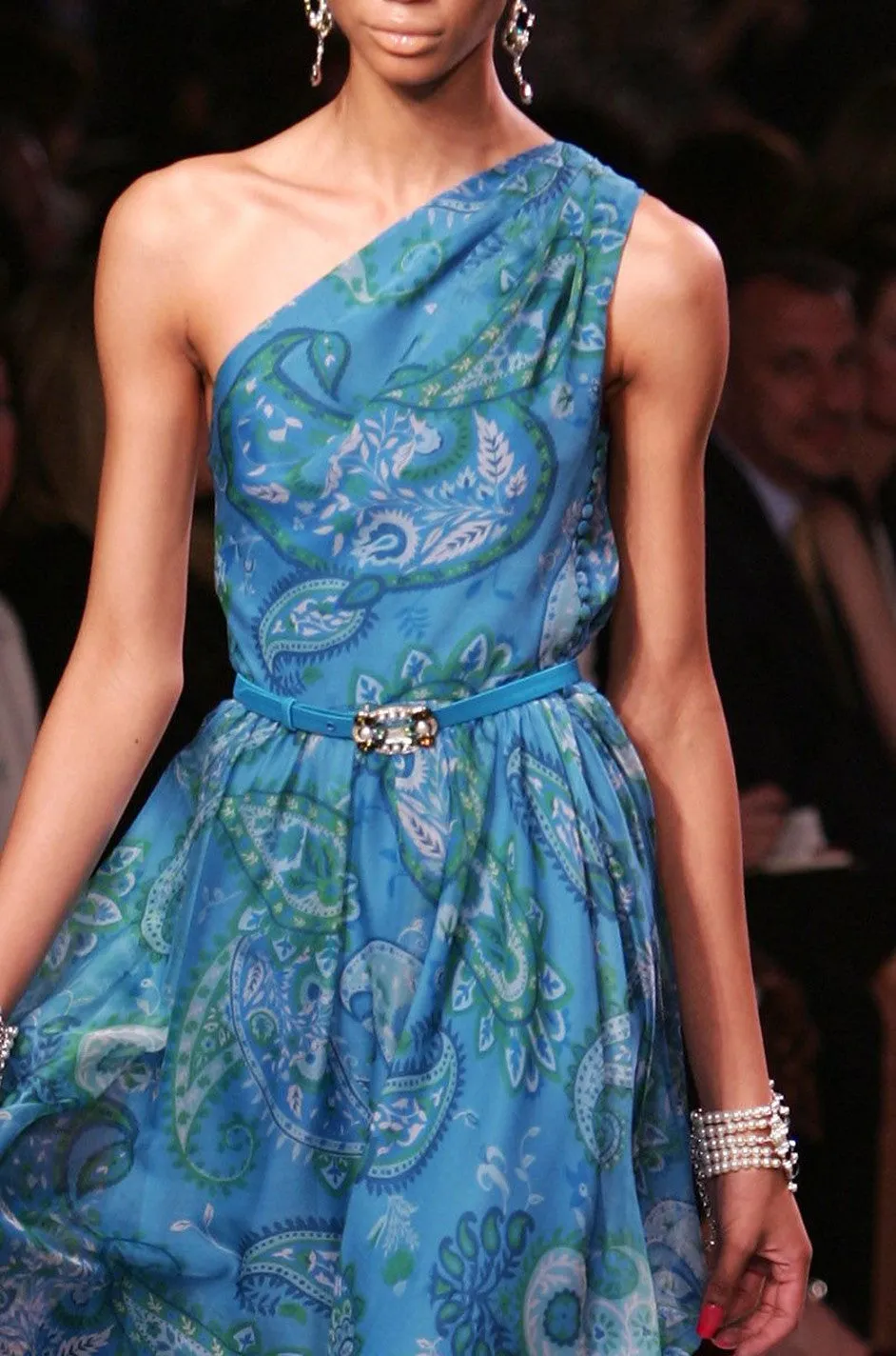 Cruise 2008 Galliano for Christian Dior Blue Silk Dress