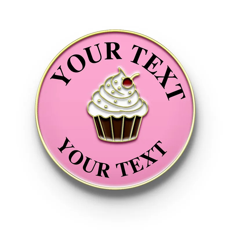 Cupcake Pin with Custom Text