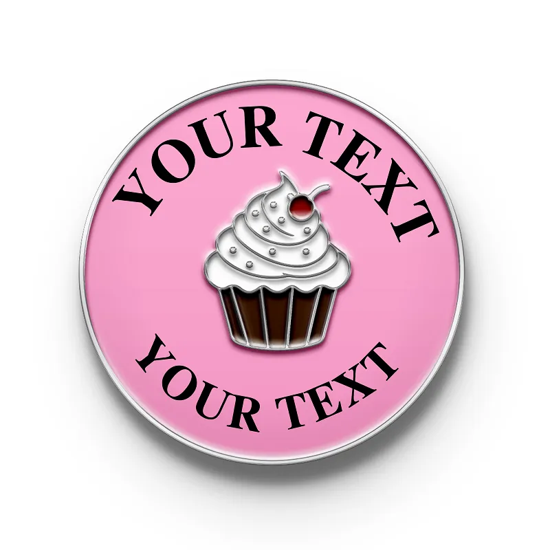 Cupcake Pin with Custom Text
