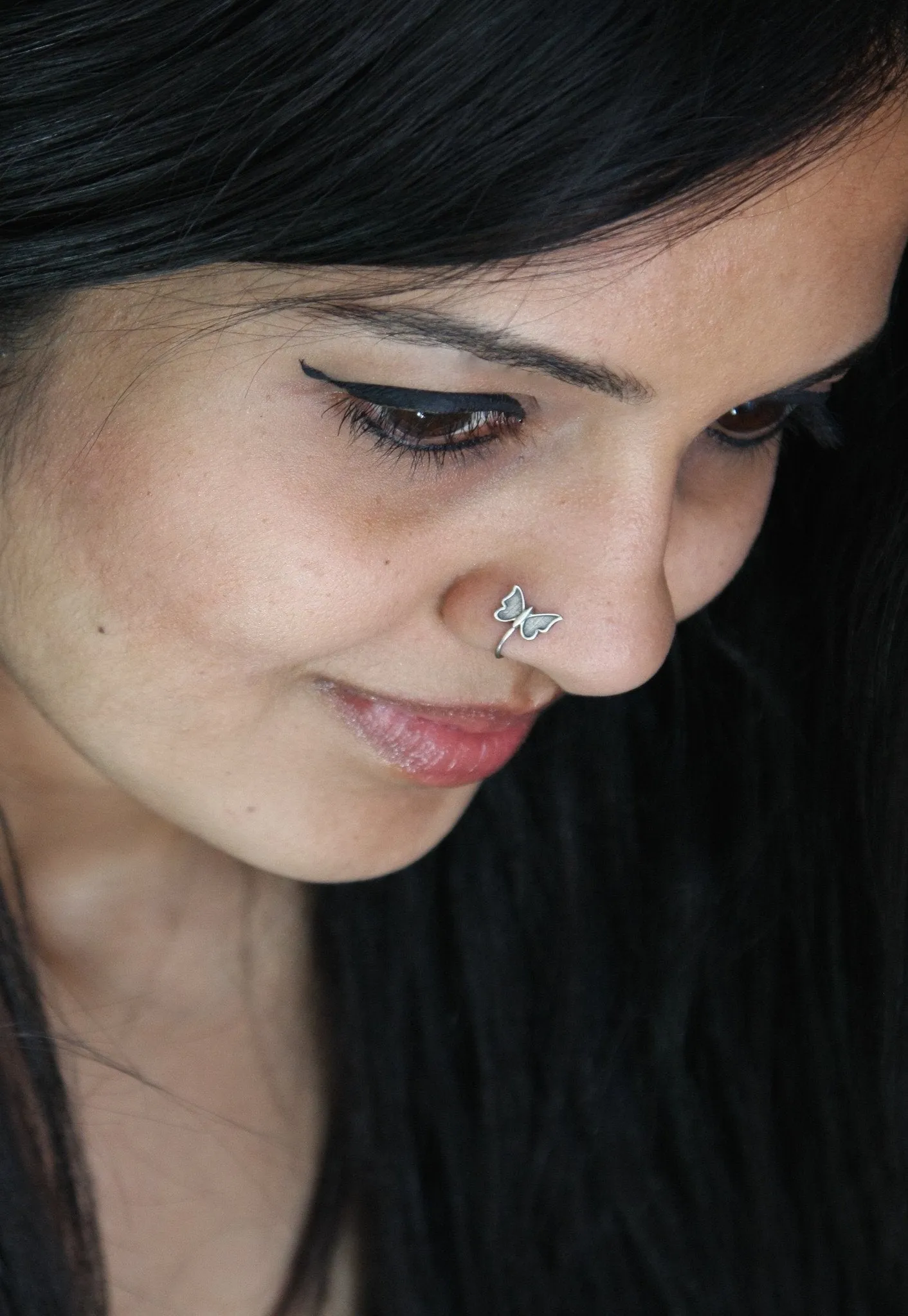 Dainty, and very quaint butterfly nose pin