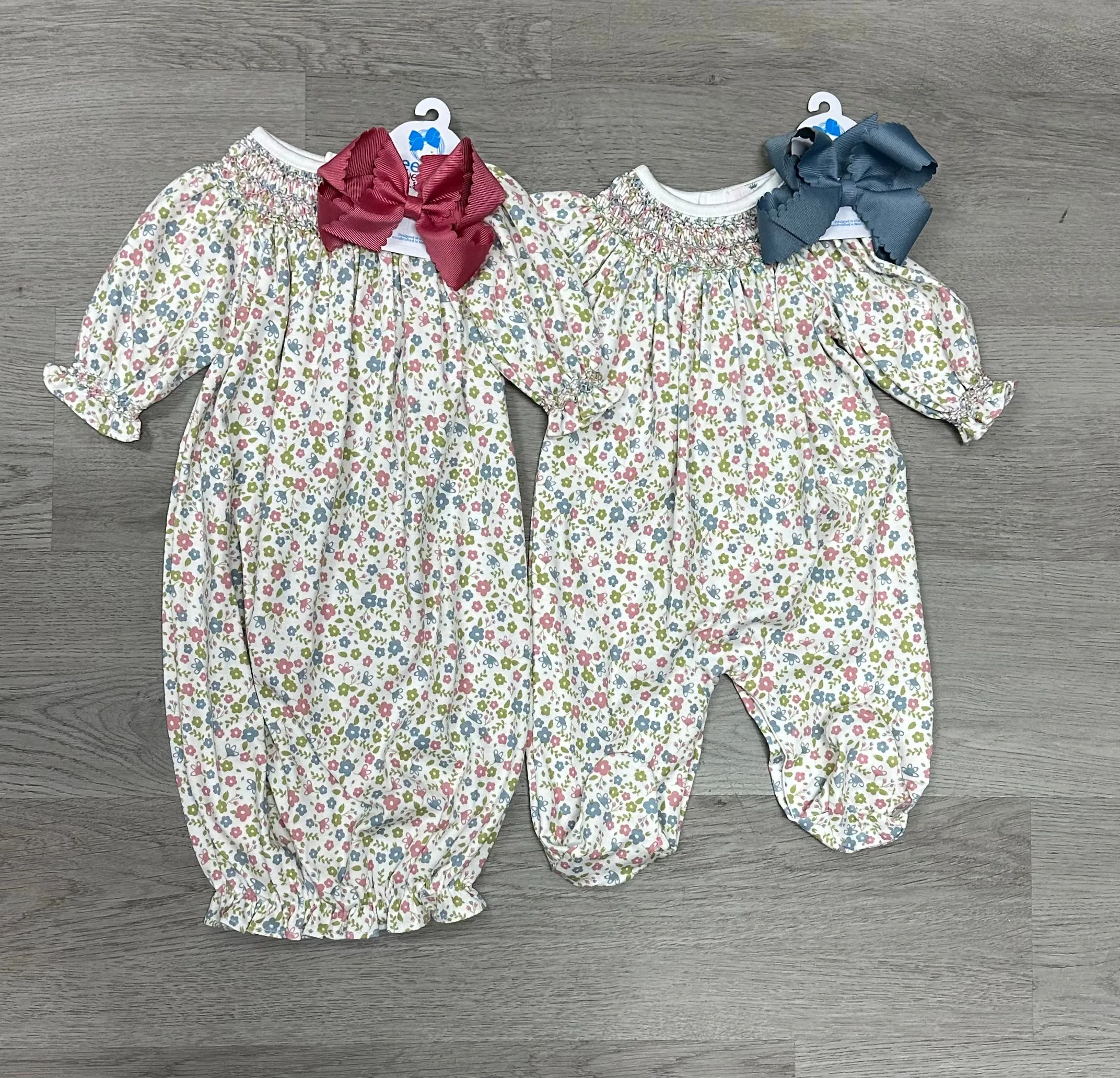 Darlene Pima Hand Smocked Bishop Footie